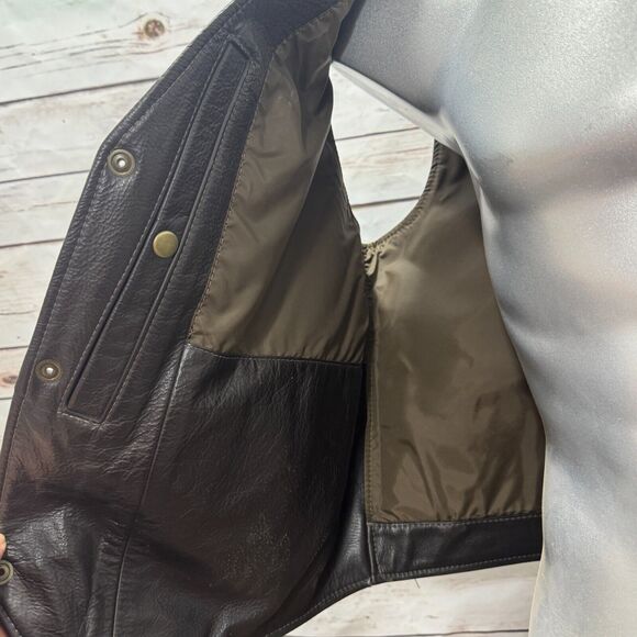 48 Coronado Concealed Carry Snap BROWN Leather Vest Motorcycle Biker Conceal - Picture 7 of 11